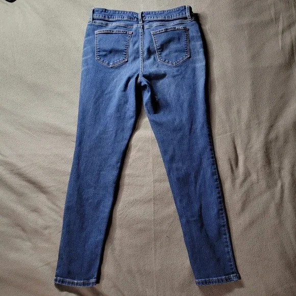 St Johns Bay Womens Jeans Size 14 Dark Wash Painters Recycle - Picture 9 of 14